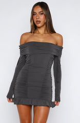Diva Code Mini Dress Charcoal