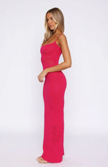 Deep Love Knit Maxi Dress Fuschia
