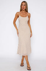 You Love Me Midi Dress Oat/Choc Stripe