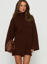 Sonelle Long Sleeve Knit Mini Dress Chocolate