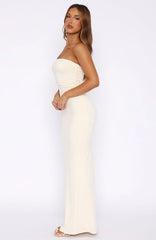 Confidence Is Key Strapless Maxi Dress Bone