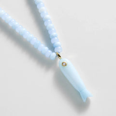 Sun Drift Semi-Precious Pendant Necklace - Blue Fish