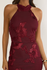 Shana Halterneck Maxi Dress Embellished Wine