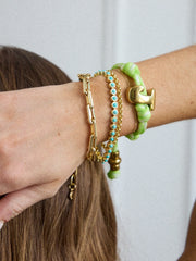 Knotty Initial Custom Bracelet - Lime Green Double Letters