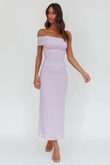 Gala One-Shoulder Maxi Dress Lilac