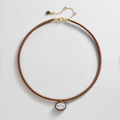Lindsey Crystal Collar Necklace - Chocolate Brown
