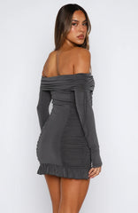 Diva Code Mini Dress Charcoal