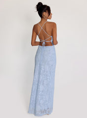 Celena Maxi Dress Blue Burnout