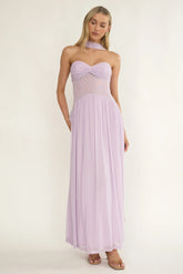 Annita Sheer Waist Maxi Dress Lilac