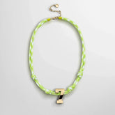 Knotty Varsity Custom Necklace - Lime Green Single Digit