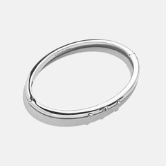Nadia Classic Triple Bezel Hinge Bangle - Classic Thin Silver Triple Bezel
