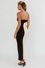 Regent Strapless Maxi Dress Black/Beige