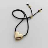 Millie Bubble Heart Cord Necklace - Gold