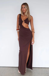 It Feels Wrong Maxi Dress Dark Chocolate
