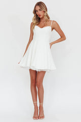 Scully Frill Trim A-Line Mini Dress White