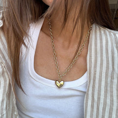 Millie Mini Bubble Heart Necklace - Gold