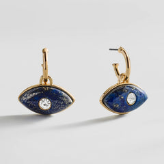 Semi-Precious Evil Eye Earrings - Gold/Blue