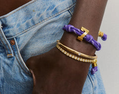 Knotty Varsity Number Custom Bracelet - Purple Double Digit