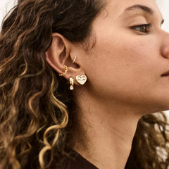 Sabrina Heart Stud Earrings - Gold/Pavé