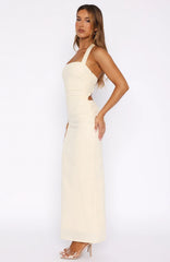 Counting On It Halter Maxi Dress Cream