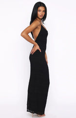 Never Say Goodbye Halter Maxi Dress Black