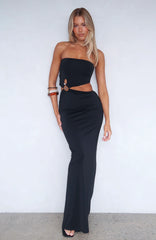 Probably True Strapless Maxi Dress Black