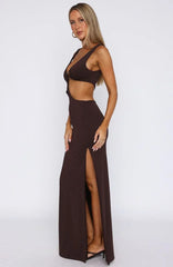 It Feels Wrong Maxi Dress Dark Chocolate