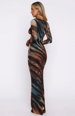 Let Me Think Long Sleeve Maxi Dress Opal Surge