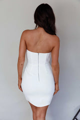 Everlasting Love Asymmetrical Hem Mini Dress White