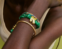 Knotty Varsity Number Custom Bracelet - Bright Green Single Digit