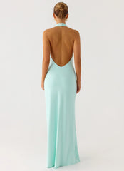 Mougleta Backless Maxi Dress - Aqua