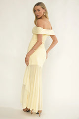 Kiarna Off-Shoulder Mesh Maxi Dress Butter