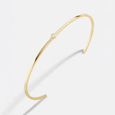Yasmine 18K Gold Cuff Bracelet - Stone Center