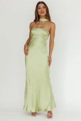Damsel Reverse Halter Maxi Dress Pistachio
