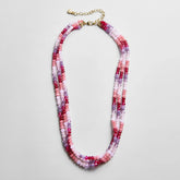 Lena Semi-Precious Layered Necklace - Pink