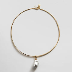 Teagan Pearl Collar Necklace - Gold/Pearl