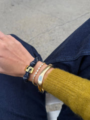 Knotty Varsity Number Custom Bracelet - Navy Double Digit