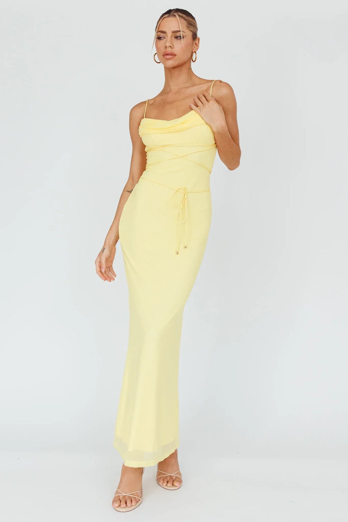 Teava Laced Waist Maxi Dress Butter