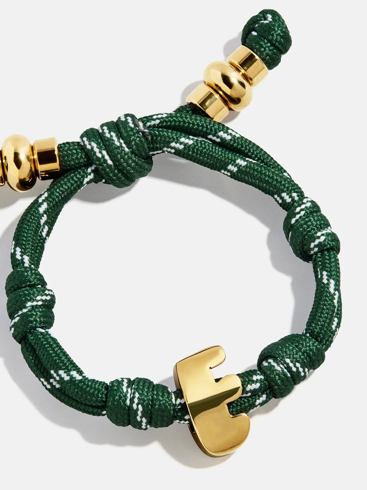 Knotty Initial Custom Bracelet - Dark Green Single Letter