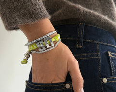 Knotty Varsity Number Custom Bracelet - Lime Green Double Digit