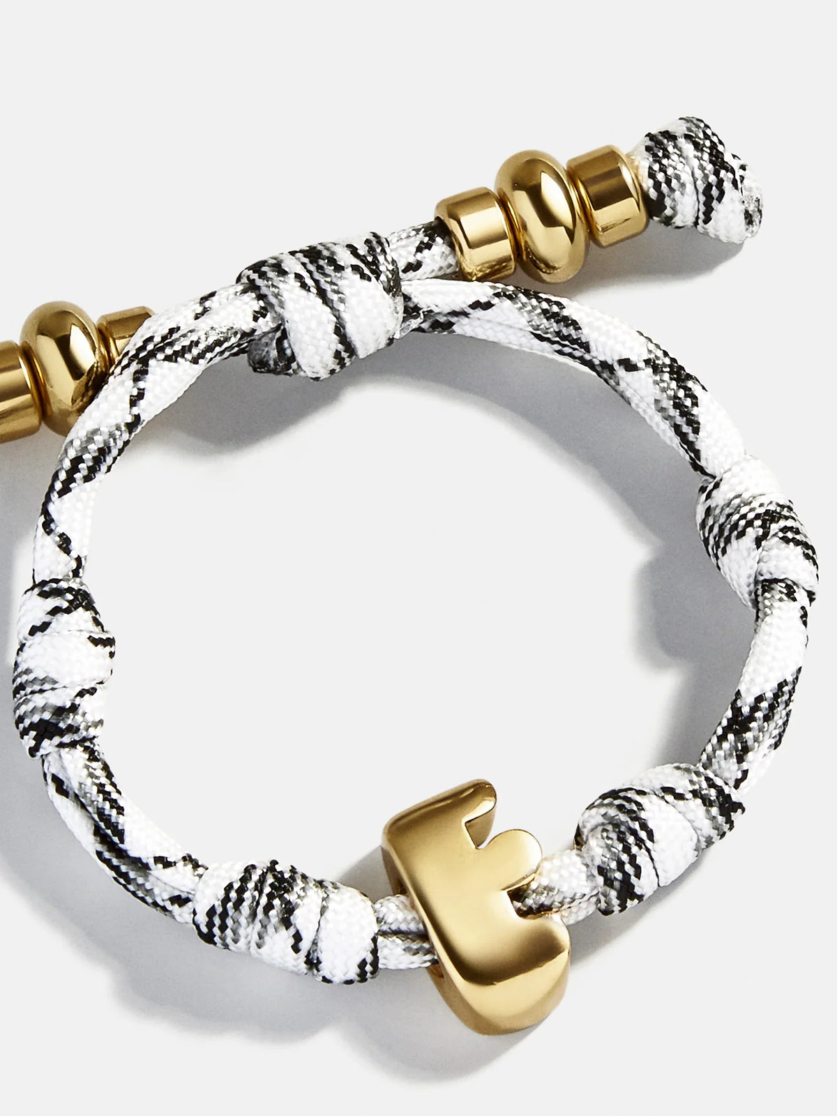 Knotty Initial Custom Bracelet - Onyx/White Single Letter