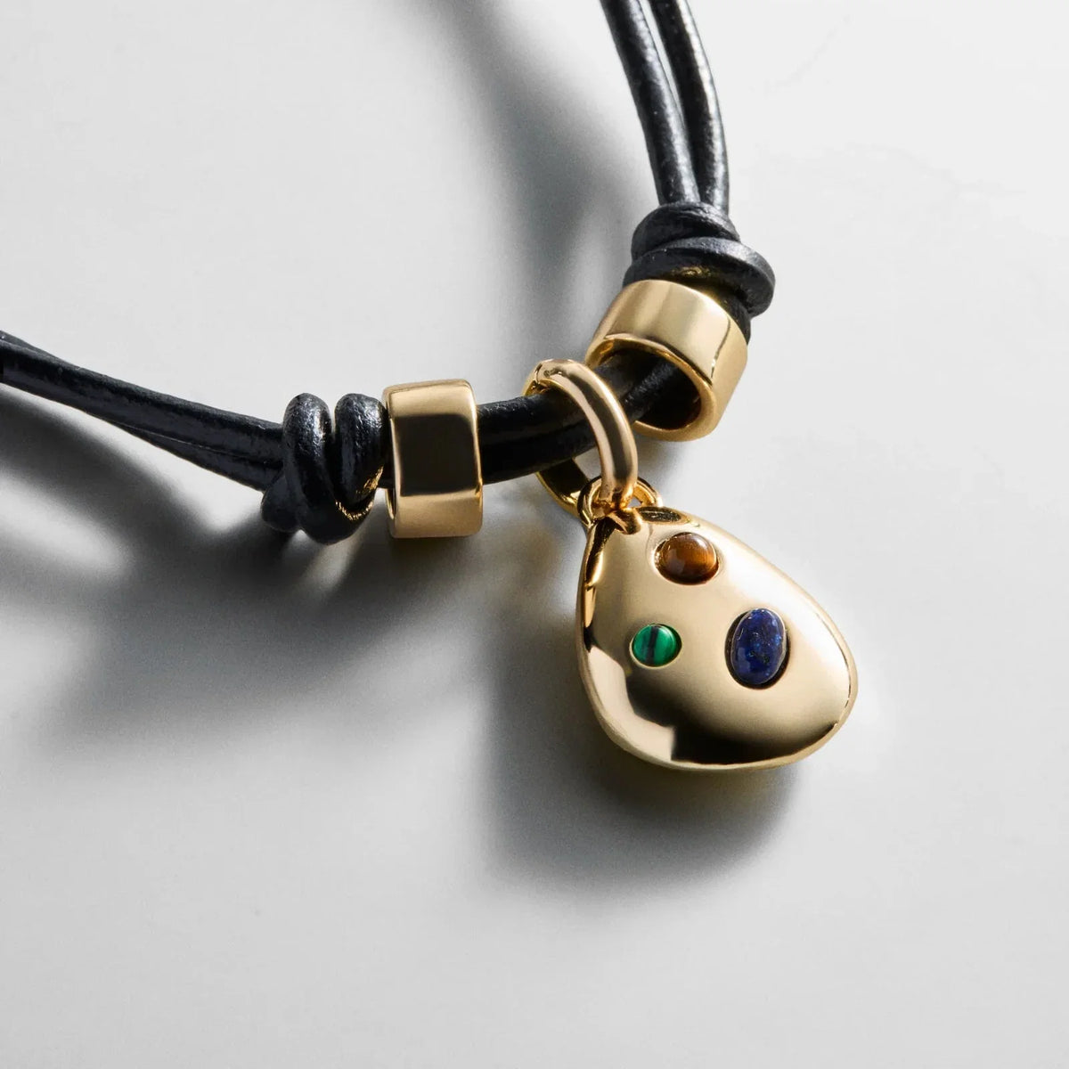 Tessa Pendant Cord Necklace - Gold/Multi