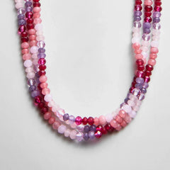 Lena Semi-Precious Layered Necklace - Pink