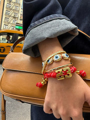 Knotty Varsity Number Custom Bracelet - Marigold Single Digit