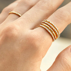 Morgan Ring Set - Gold/Pavé
