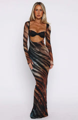 Let Me Think Long Sleeve Maxi Dress Opal Surge