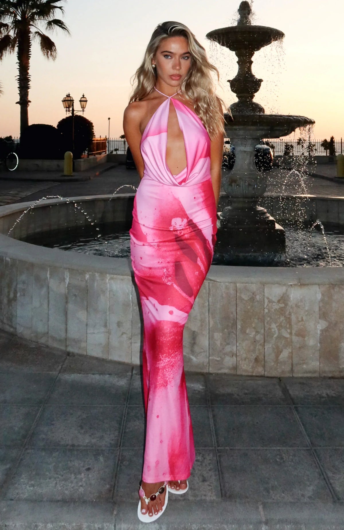 Dancing In Ibiza Maxi Dress Blush Bloom