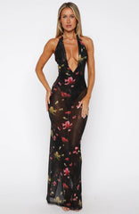 I Only Wish Halter Maxi Dress Lace And Bloom