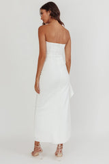 Cha Cha Strapless Thigh Split Dress White