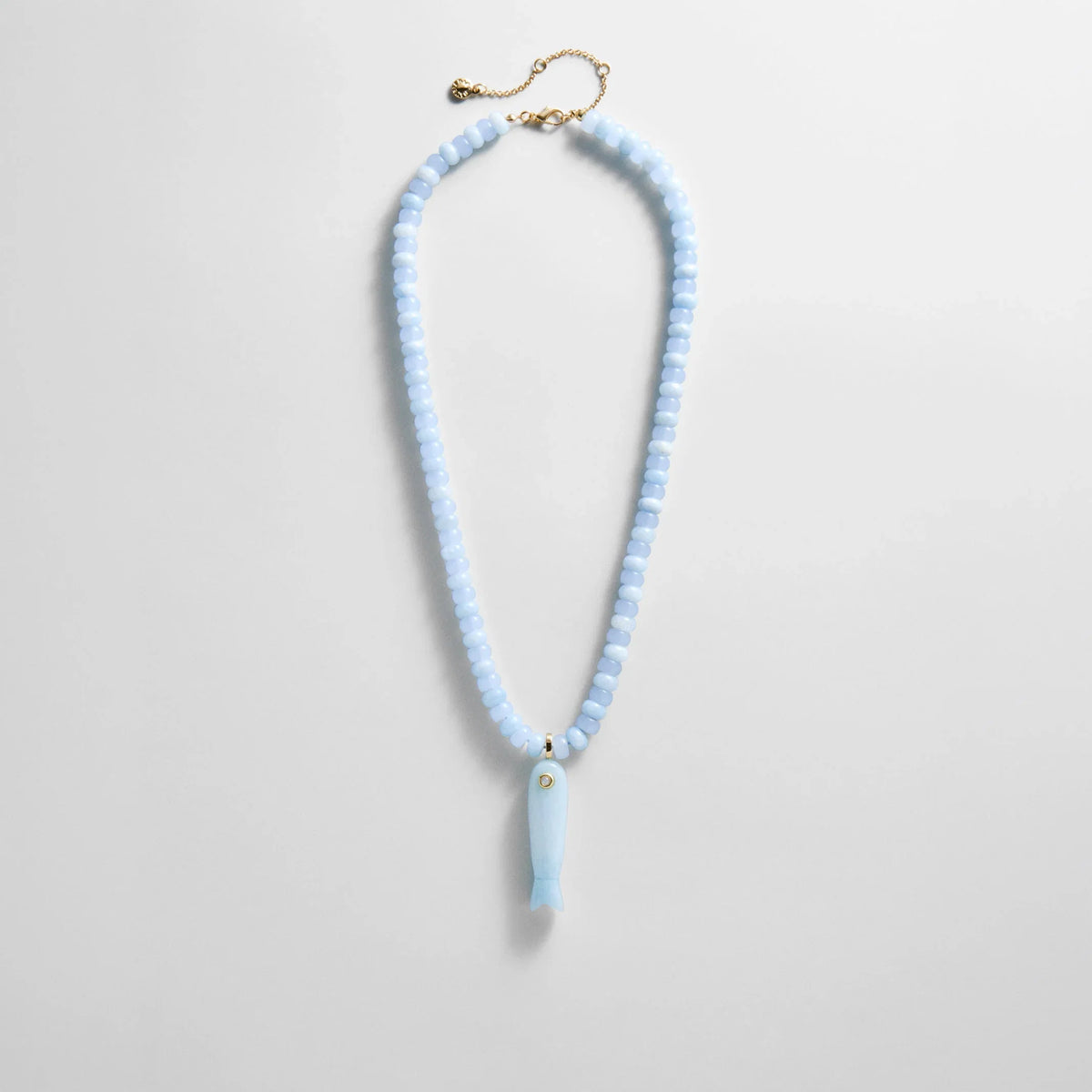 Sun Drift Semi-Precious Pendant Necklace - Blue Fish